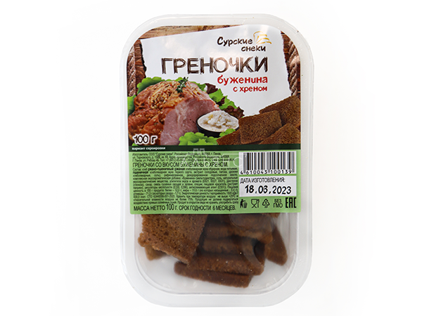 Сурские гренки Буженина с хреном (100 гр) в Ижевске